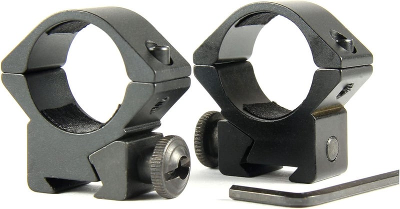 TACFUN 1 Pair 1 inch Ring Low Profile Scope Rings - 3/8" Dovetail Mount - Image 1